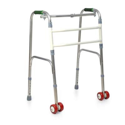 China Aluminum Frame (6061T5 4 Wheel Front Hot Selling Rehabilitation Therapy Supplies 4 Leg Folding Aluminum Medical Walking Aid Wheel for sale