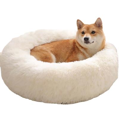 China Super Soft Fluffy Comfortable Cat And Large Dog House Bed Mat Eco-Friendly Round Pet Kennel Bed Kennel for sale