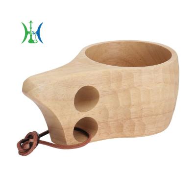 China Coffee Beer Mug Viable Creative Wooden Water Cup Bottle With Rope Japanese Water Cup Wood Mug for sale