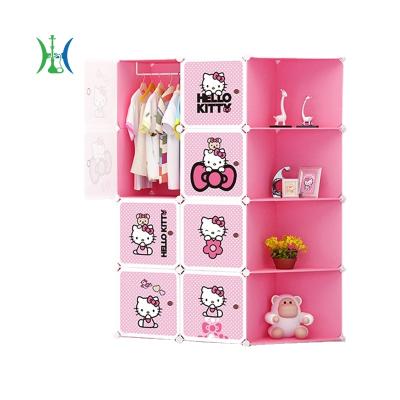 China Simple Cartoon Oriental Children's Combination Resin Baby Locker Combination Storage Wardrobe for sale