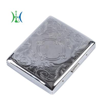 China Silver Metal Portable Cigarette Holder, Can Hold 20 Cigarettes, Travel Shake Top Cigarette Holder for sale