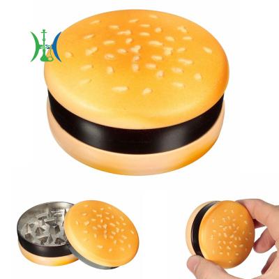 China Metal Hamburger Pipes 3 Layers Smoking Pipe Grinder Creative Tobacco Pipe Herb Smoking Pipe Grinder Smoke Hookah Tobacco Grinder for sale