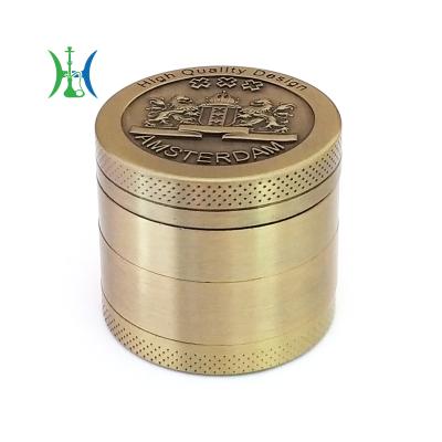 China Zinc Alloy New 40mm Zinc Alloy 4 Layer Carving Lion Crusher Portable Manual Flue Gas Grinder Amsterdam Grinder for sale