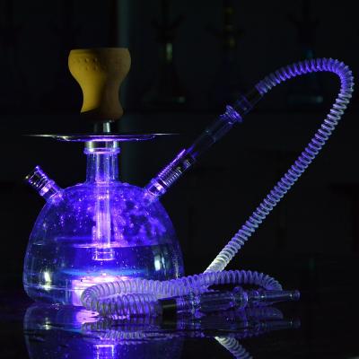 China Acrylic LED Light Hookah Shisha Hose Set Ceramic Bowl Pipe Charcoal Tongs Water Pipe Sheesha Chicha Narguile Plastic Hookah Shisha Kit for sale