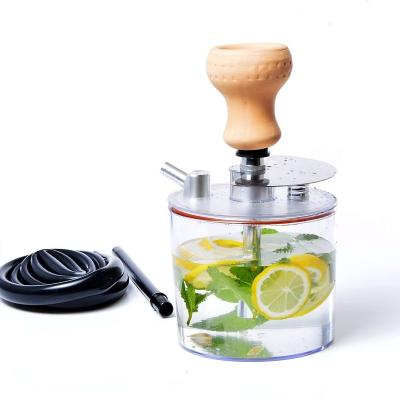 China Exterior brand new acrylic base with ceramic bowl, silicone hose, metal charcoal clip, portable hookah set for sale