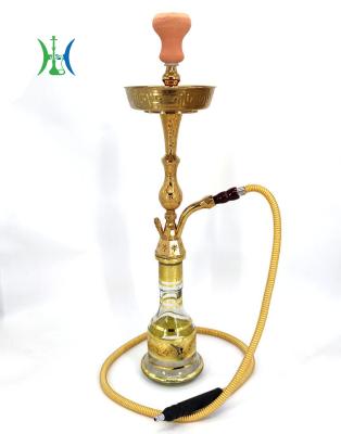 China Zinc Alloy Factory Source Arabian Shisha Set Golden Big Egyptian Style Shisha for sale