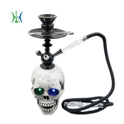 China New Innovative Luminous Resin Ghost Head Lu Shisha Hookah Set Rechargeable Hookah for sale