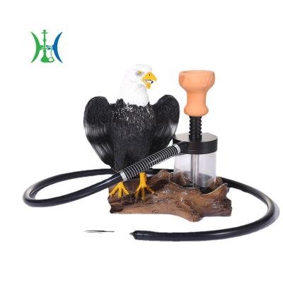 China Eagle Shape Golden Eagle Resin Hookah Arabic Hookah With Smoke for sale