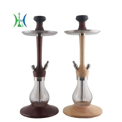 China Arabic Wooden Shisha Hookah Glass Wooden Bottle With Wooden Bottom for sale