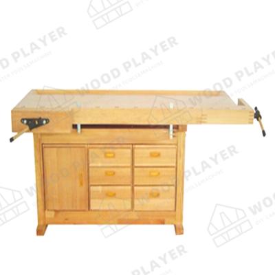 China Hardwood Wood Work Table Large Woodworking Bench With Storage Shelf for sale