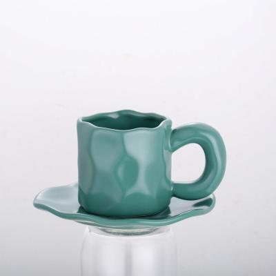 China 2022 Sustainable Ins Style Factory Selling Nordic Tea Cup And Saucer Coffee Set for sale