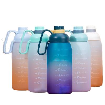 China New Design Viable Large Capacity 1500ml Colorful Custom Logo Plastic Water Bottle Tumbler With Handle For Sport Travel Promotional Gift for sale