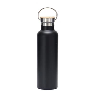 China 750ML PORTABLE Double Wall 304 Stainless Vacuum Insulated Thermo Water Bottle With Stainless Steel Bamboo Lid For Outdoor Climbing for sale