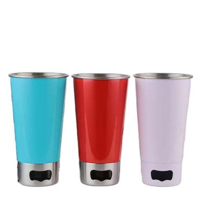 China 500ml Stainless Steel Water Bottle Cup Tumbler Pint Custom Logo Color With Leakproof Lid Minimalist Viable Metal Single Wall Opener for sale