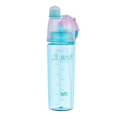 China Hot Sale 600ml Viable Wholesale PC Plastic Sports Spray Cup Bottle With Straw Customized Color Gym Outdoor Rise Camp Pink Green Blue for sale