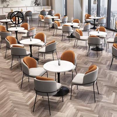 China Latest Modern Design Hotel Restaurant Furniture Marble Tables And Modern Eco-Friendly Japanese Metal Chairs For Restaurant Custom Made for sale