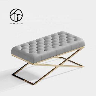 China (Other) Bedside Home Luxury Minimalist Doorway Long Stool Salon Beauty Salon Bed End Adjustable Modern Changing Stool for sale