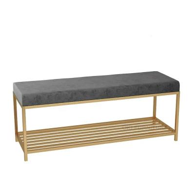 China Rectangular luxury hotel changing stand fabric velvet (the other) household adjustable modern luxury Nordic shoe bench à venda