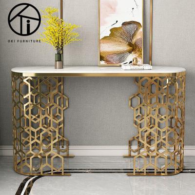 China Foshan Adjustable Minimalist Drop-leaf Furniture Chinese Foldable Stainless Steel Console Table(The Other) Elegant Console Table for sale