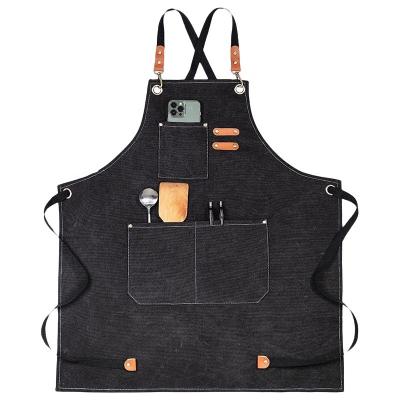 China SANITARY Custom Heavy Duty Canvas Apron for Baking and Cooking with Two Pockets Apron made of only organic cotton for sale