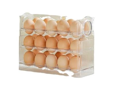 China Steamable Transparent Plastic Household Kitchen Egg Box Fridge Organizer Refrigerator Storage Rack Egg Box for sale