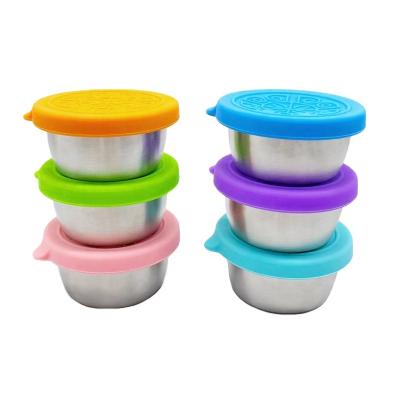 China Steamable Reusable and leak-proof Little Jars with Lids To-Go Salad Dressing Container Stainless steel lidded condiment jars for sale