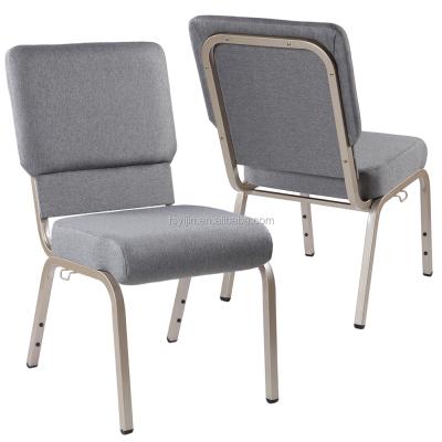 China Commercial Gray Interlock Banquet Furniture Hall Church Chair Universal Amphitheater Prayer Chair for sale