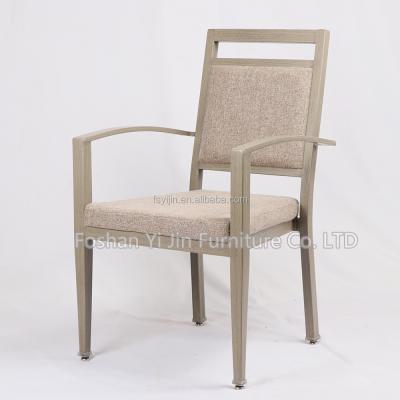 China Modern Wholesale Quality Wood Look Aluminum Stacking Top Living Armchair for sale