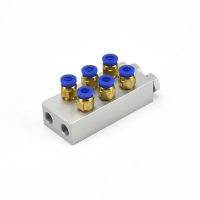 China Connect Hydraulic Valve Block Or Coulper Overcentrel Quick Sensitive Miscellaneous Aluminum Valve Block Block Connected To PU Quick Coupling And Hose for sale