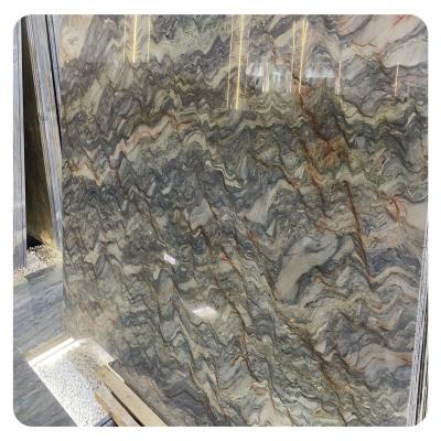 China Modern Luxury Natural Stone Marble Tiles Interior Decoration Silk Roads Material Natural Marble Flooring for sale