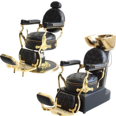 China Luxury Royal Chair Barber Shop Chair For Sale Antique Vintage Beauty Modern Salon Furniture for sale