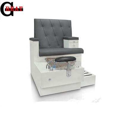 China Gold and Gray Luxury Manicure Pedicure Bench from Foshan factory pedicure bench large spa chair with spa sink for sale