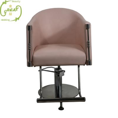 China Vintage European Barber Chair Great High-Quality Golden Foshan Pink Barber Chair Newest Saloon Chair Multi-Purpose Styling Styling Chair for sale