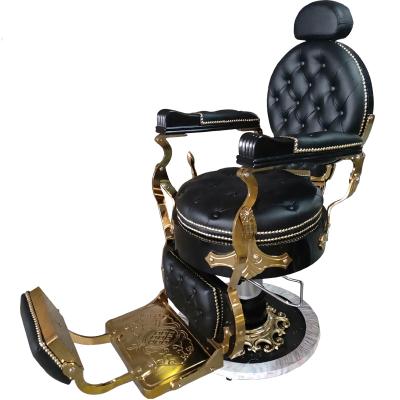 China Vintage European Barber Chair Heavy Duty Hydraulic Pump Sit Barber Chair With Customer Logo for sale