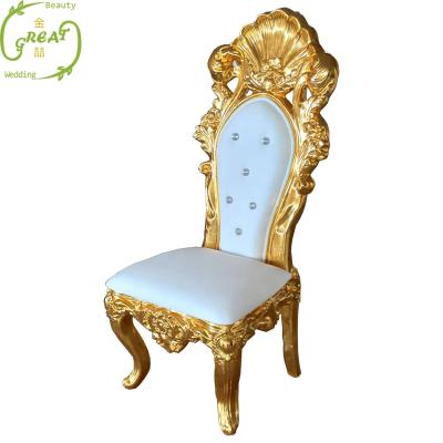 China Foshan Factory Cheap Hot Sale Luxury Gold King Throne Chair For King Throne White King Throne Chair For Living Room/Waiting Room/Reception for sale