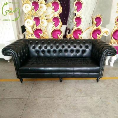 China Cheap Modern Barber Shop Waiting 3 Seater Salon Furniture Big Sofa Furniture Black Foshan Factory Waiting Sofa Chair for sale