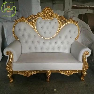 China Foshan Factory Big Love Seater Gold King Luxury Modern High-Back Sofa Chairs /Waiting Chairs for Living Room for sale