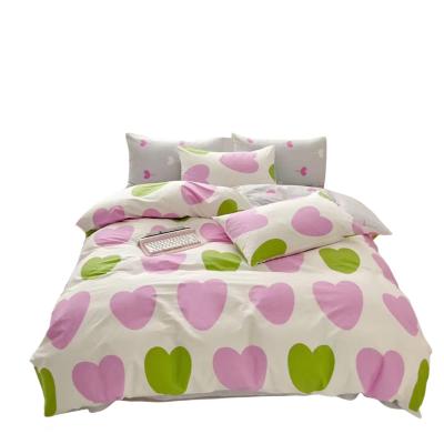 China customizable soft 100% Cotton heart-shaped pattern bedding bed sheet set A12 for sale