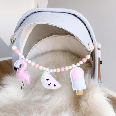 China Wholesales Eco-Environmental Baby Felt Teething Pram Clip Stroller Mobile Pendant Rattle Hanging Toy Pacifier Chain Stroller Toys for sale