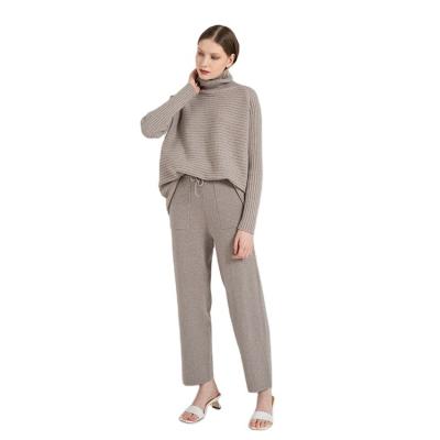 China New Arrival QUICK DRY Gray Western Style Loose Cotton Fashionable Knitted Wool Warmth Women Pants for sale