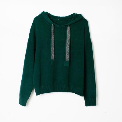 China Breathable Women Hoodie Knitted Sweater With Strap for sale