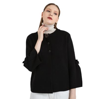 China Anti-wrinkle Fashion Round Neck Cardigan Sweater Black Hot Item 2020 Latest Item Wholesale Knit Custom for sale