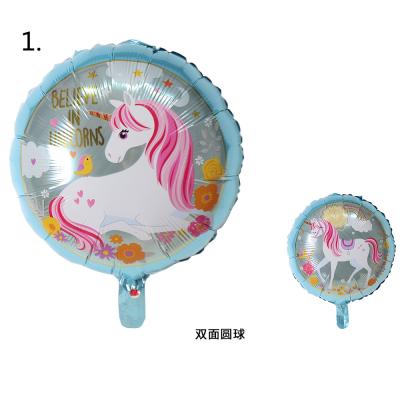 China 18 Inch Cartoon Self-Stopping Unicorn Balloons Children Kids Birthday Party Decoration Balloon for sale