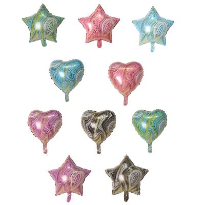 China 18 inch star agate helium foil birthday wedding decoration self sealing balloons/heart balloon for sale