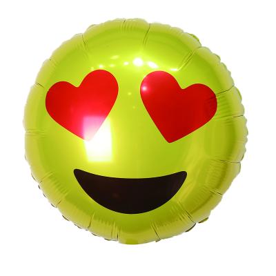 China Smiley Face Aluminum Foil Expression Package Birthday Round Balloon Cute Smiley Face Cool Kiss QQ Cartoon 18 Inch Self-Sealing for sale