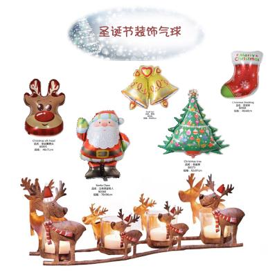 China Merry Christmas Inflatable Foil Balloons Santa Claus Elks Elk Snowman Penguin Self-Sealing Wholesale Decoration Inflatable Foil Balloons for sale