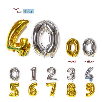 China Self-Sealing Gold Balloons Giant 40 Inch Birthday Number Balloon Party Decorations Supplies Foil Helium Digital Mylar Balloons 0 9 for sale