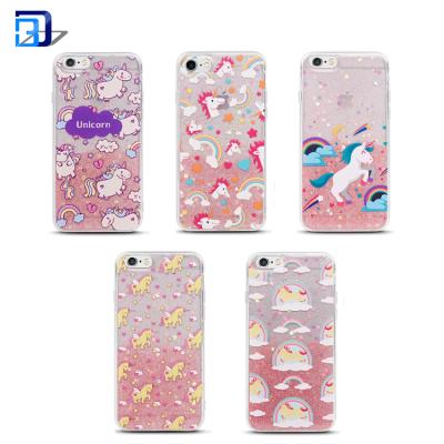 China Unicorn phone case for iphone 7 new arrivals 2018 custom handphone case glitter unicorn for iphone 7 PC case for sale