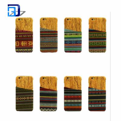 China Custom Tribal Pattern Factory Price Fabric Card Holder Slot Design Phone Case For iPhone 6S for sale