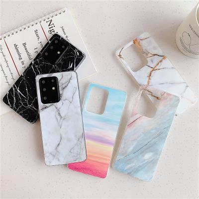 China Slim Soft Rubber Shock Proof Back Phone Case IMD Marble Pattern TPU Gel Phone Case For Samsung Galaxy Note 20 Ultra A31 A71 for sale